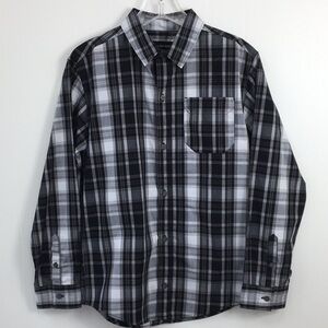 Calvin Klein Boys Long Sleeve Plain Button Down Dress Shirt Size L EXCELLENT